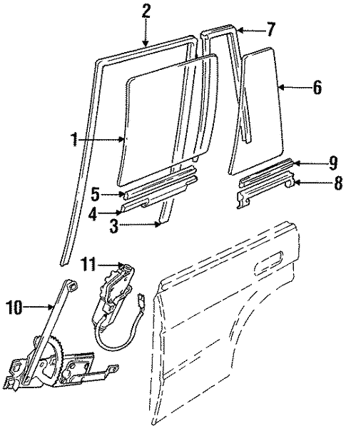 Glass - Rear Door for 1996 Land Rover Discovery #0