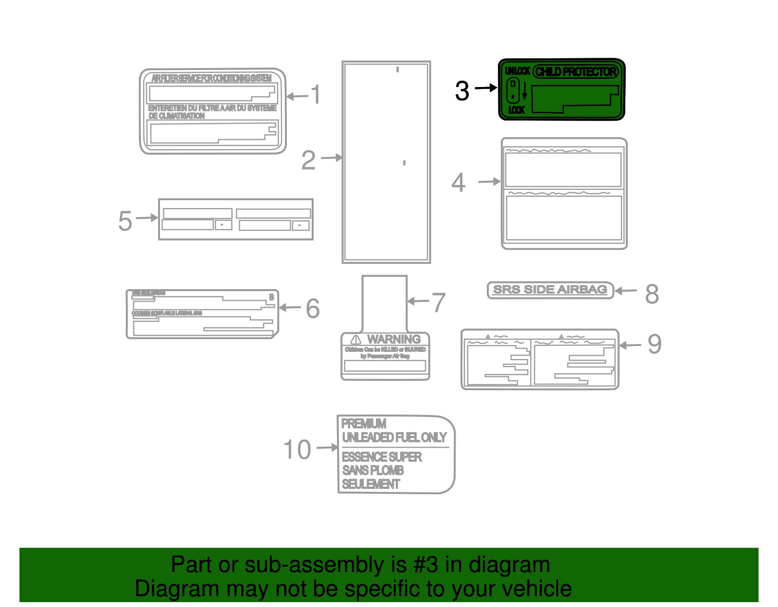 Label, Child Security Lk Info - GM (94848717)
