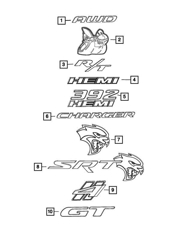 thumbnail image 2 of Genuine Mopar Hellcat Nameplate Emblem - 68500283AA - Fits 2020-2022 Dodge Charger SRT 2 of 3