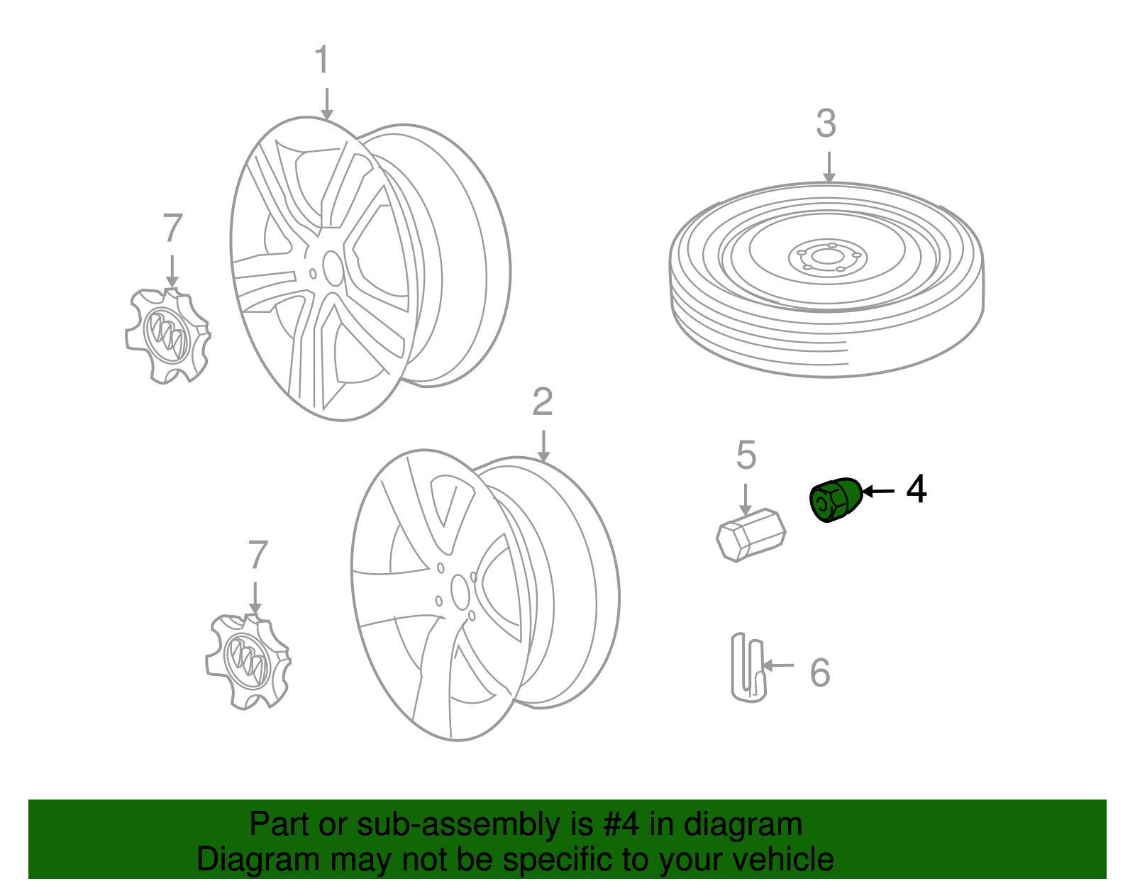 Wheel Lug Nut - GM (09595174)