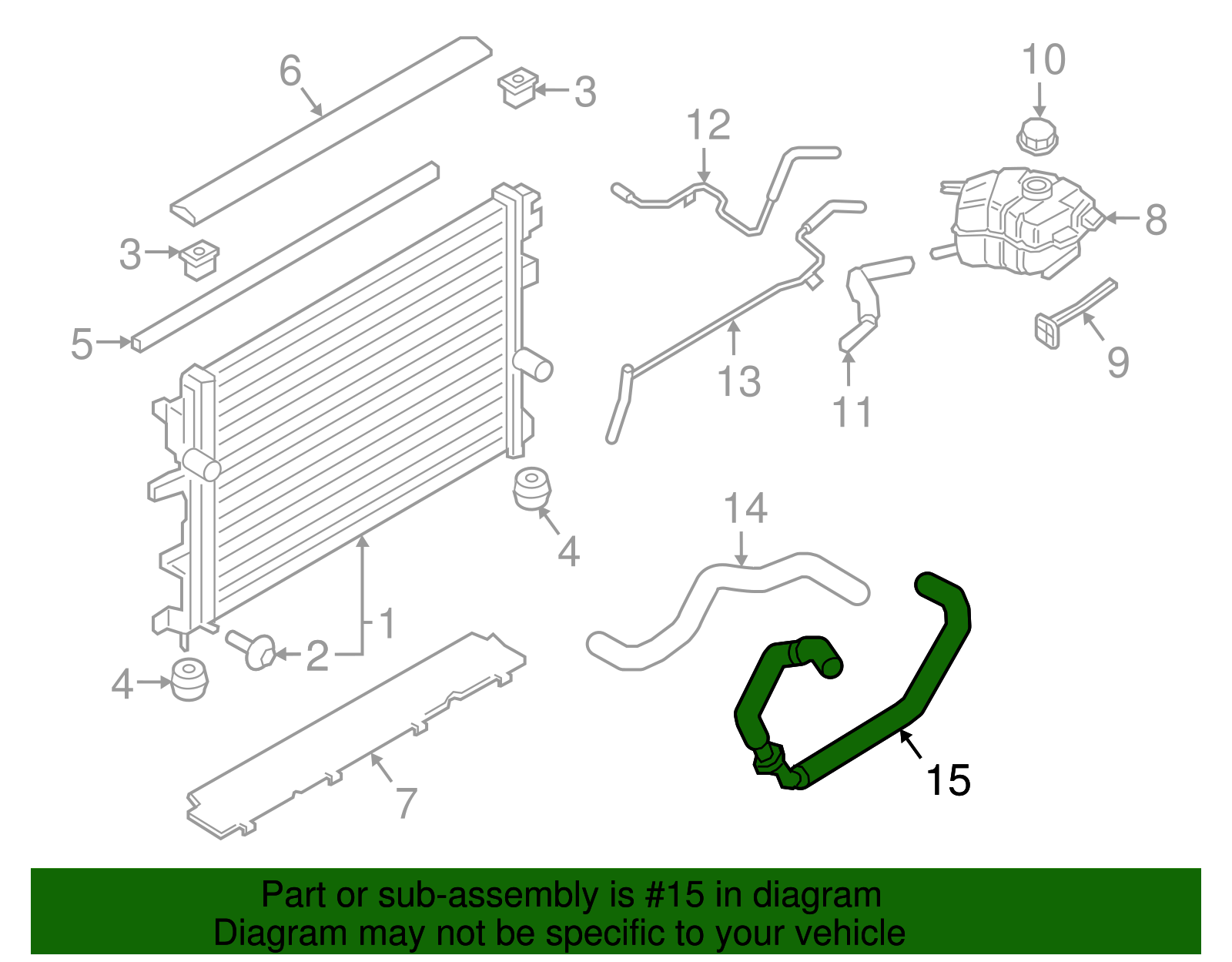 Lower Hose - Ford (GD9Z-8286-A)