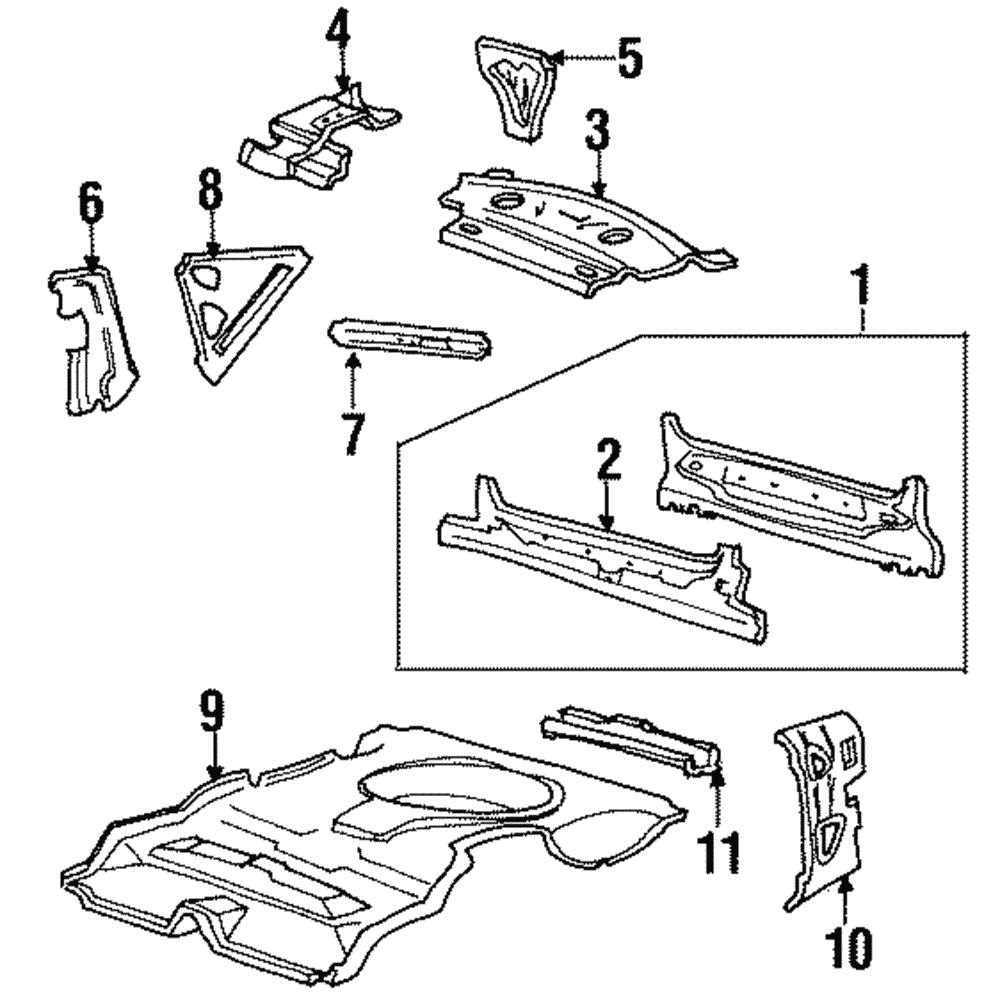 Rear Floor Pan - Ford (YF3Z-5411215-AA)