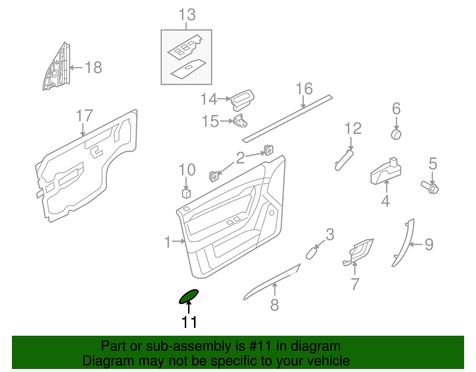 Driver Side Door Courtesy Lamp Reflector - GM (96650650)