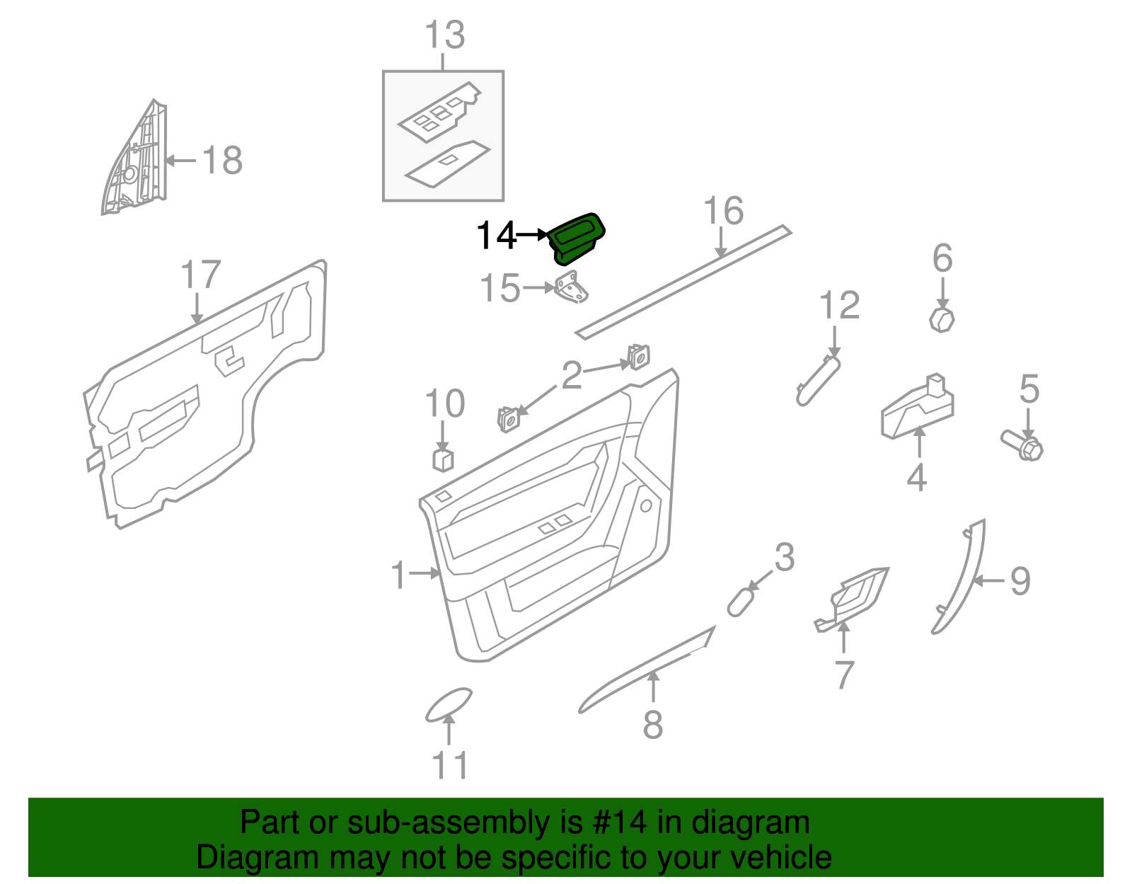 Charcoal Driver Side Assist Handle - GM (96462164)