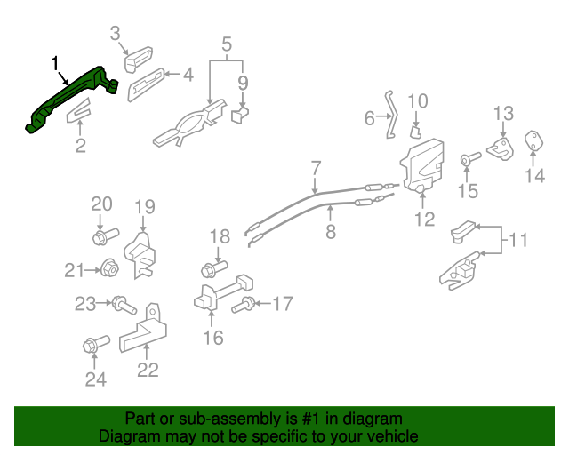 20142016 Mitsubishi Outlander Handle, Outside 5716A013HT Mitsubishi