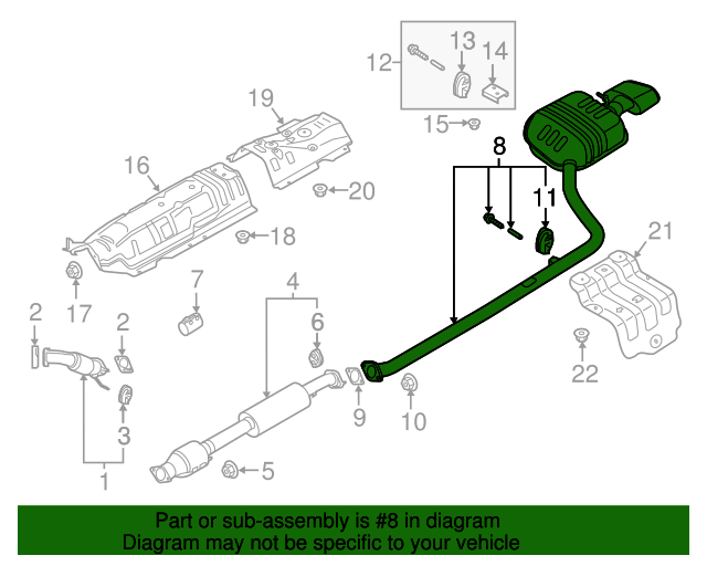 20162020 Kia Optima Rear Muffler 28710D5000 Kia Automotive Parts