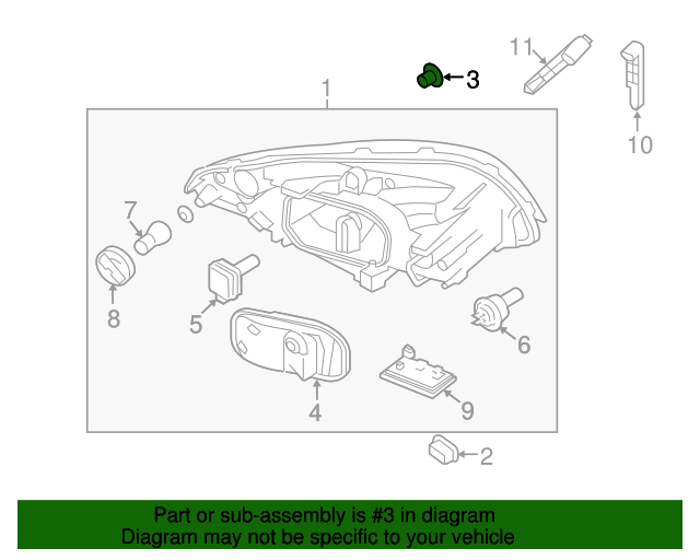 2007-2017 Volvo Headlamp Assembly Clip 30698684 | TascaParts.com