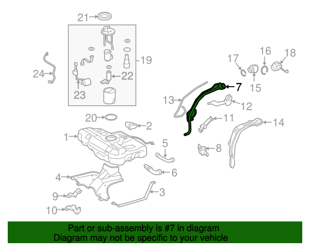 20142019 Toyota Corolla Fuel Filler Hose 7720102330 Toyota Parts Center