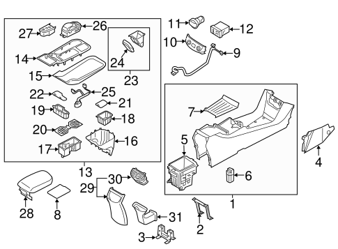 Front Genuine Hyundai 84635-2L000 Floor Console Bracket Assembly Front Genuine Hyundai 84635-2L000 Floor Console Bracket Assembly