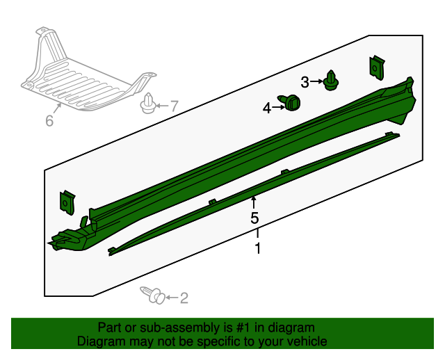 Genuine OEM Acura Rocker Molding Part 71850TZ5A11 Acura Parts