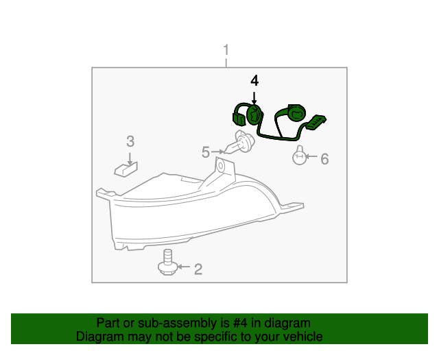20062011 Cadillac DTS Front Fog Lamp Wiring Harness 10391619 GM