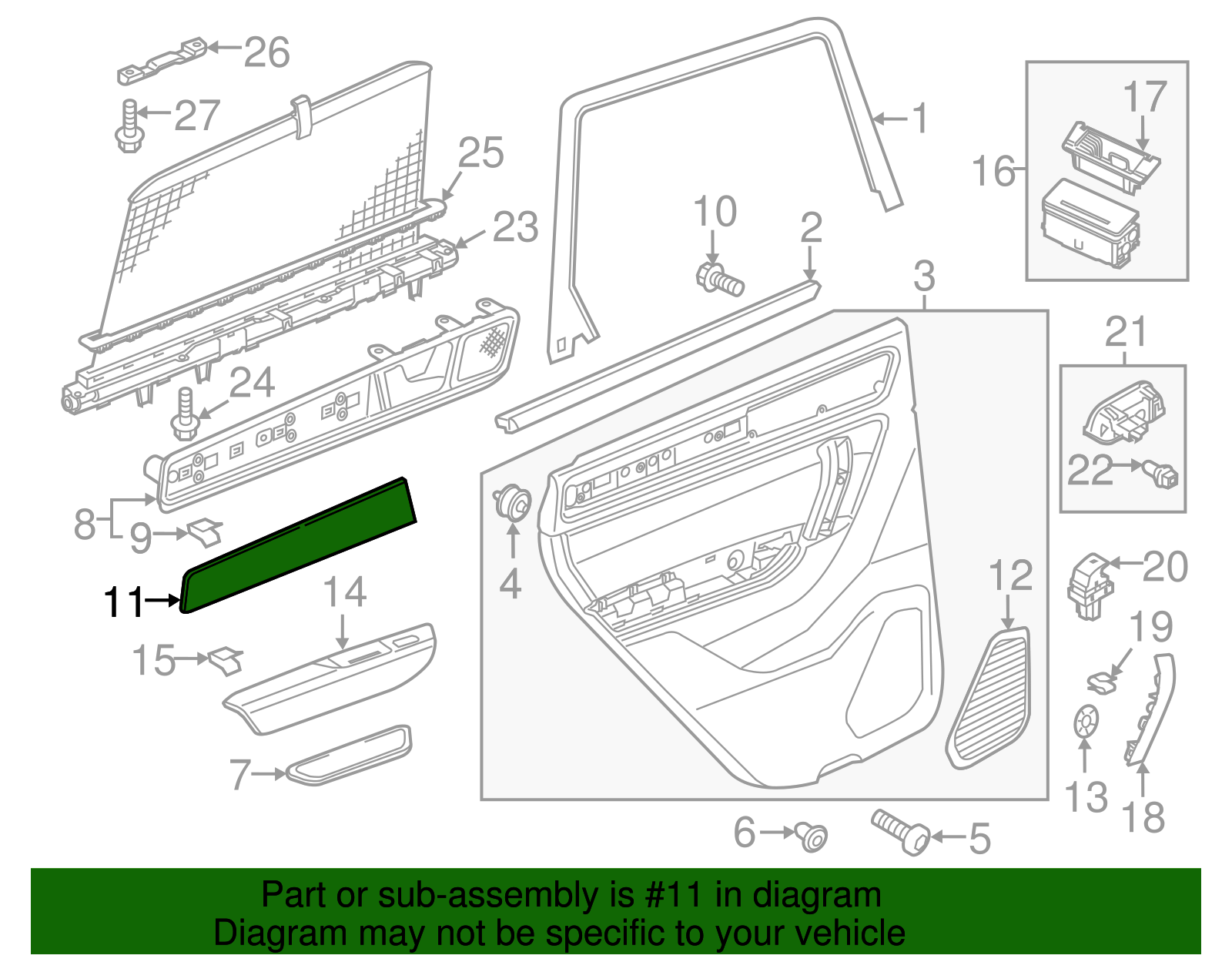 Door Panel Insert - Volkswagen (7P6-867-449-B-MN3)