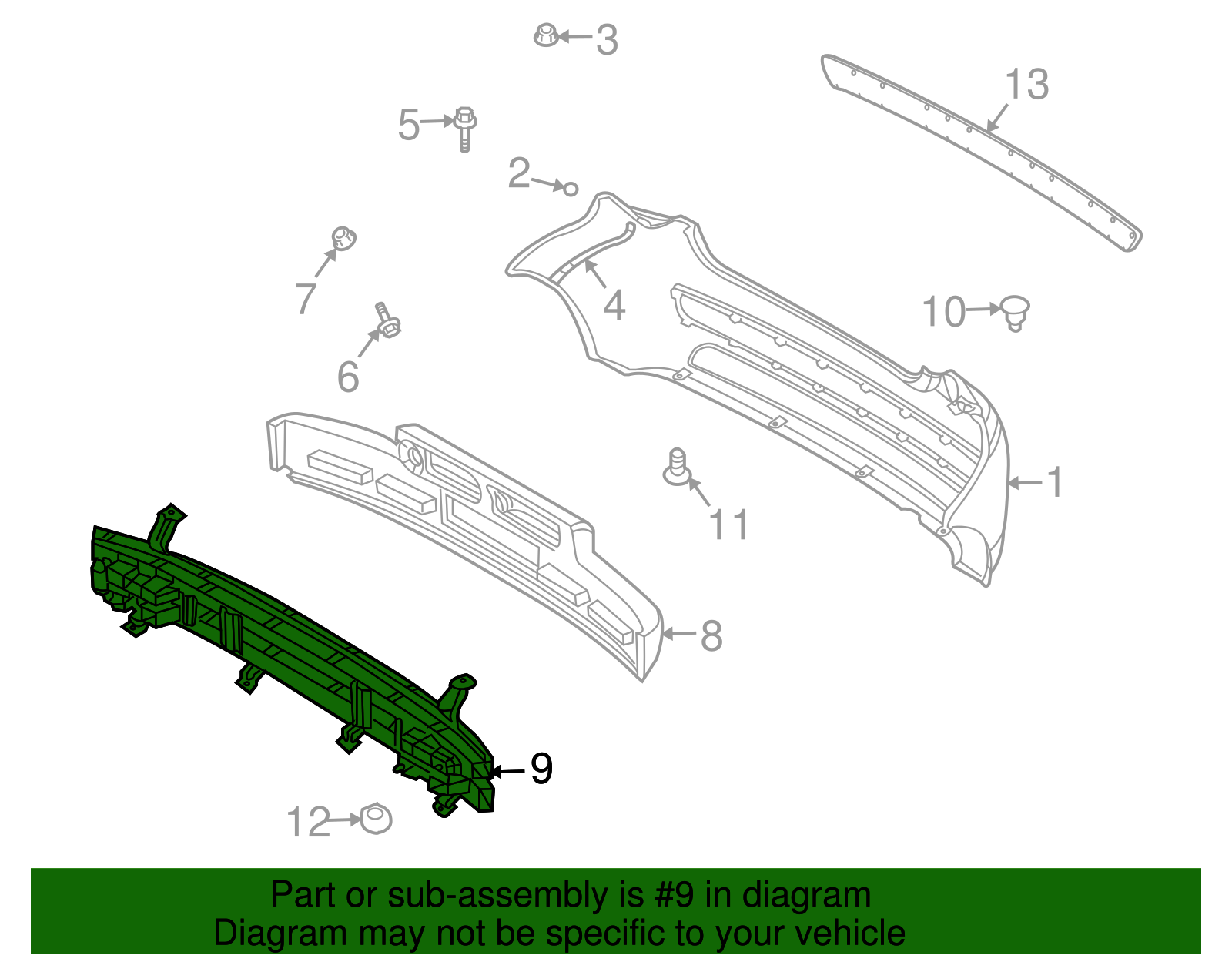Rear Bumper Impact Bar - GM (96808276)