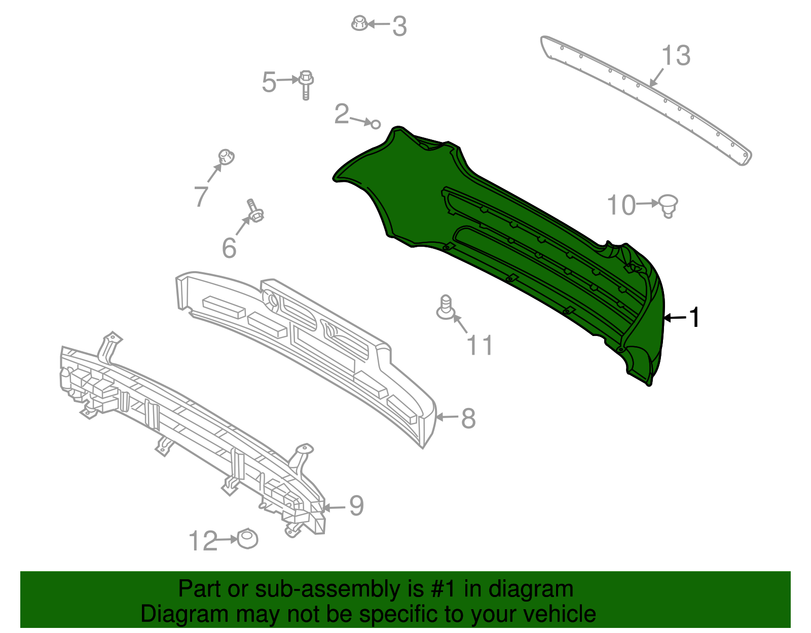 Rear Bumper Cover - GM (96808268)