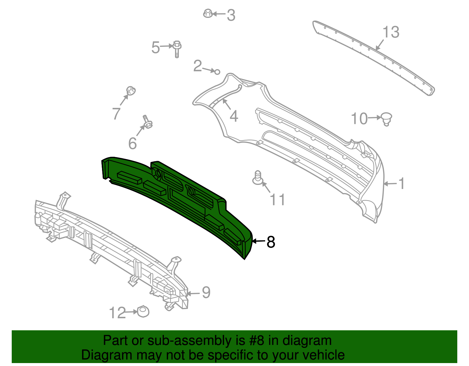 Rear Bumper Energy Absorber - GM (96808275)