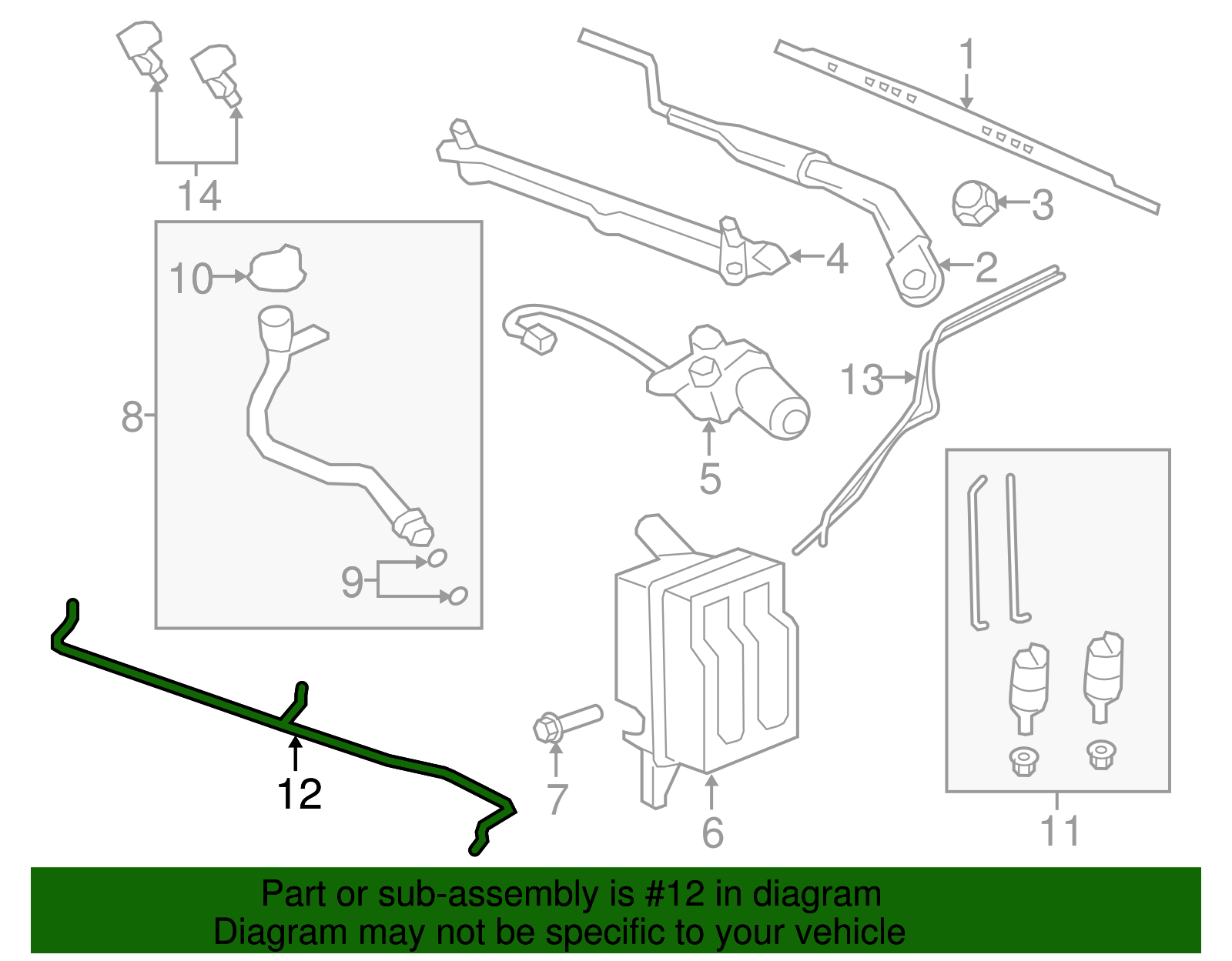 Windshield Washer Nozzle Hose - GM (96673299)