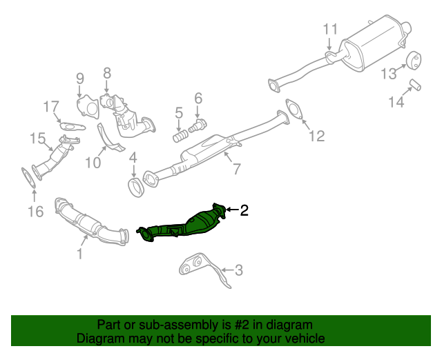 20042007 Subaru Impreza Catalytic Converter 44611AA130 Subaru Parts