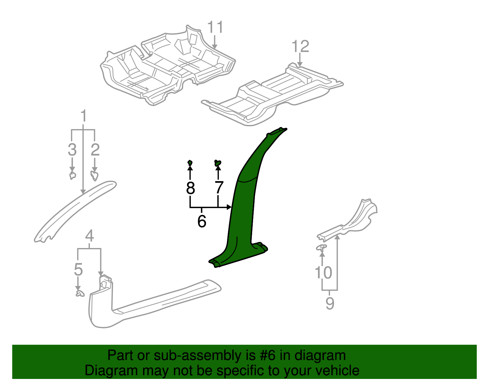 Center Pillar Trim - GM (25699792)