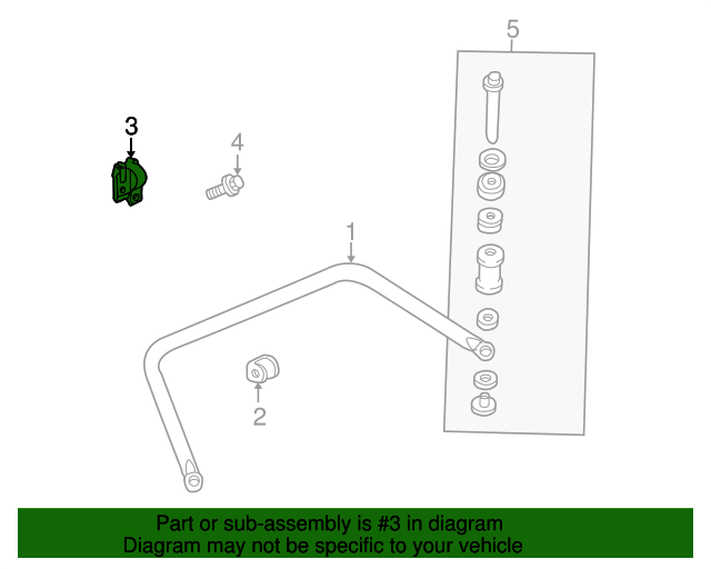 19952011 GM Rear Suspension Stabilizer Shaft Insulator Clamp 25689592