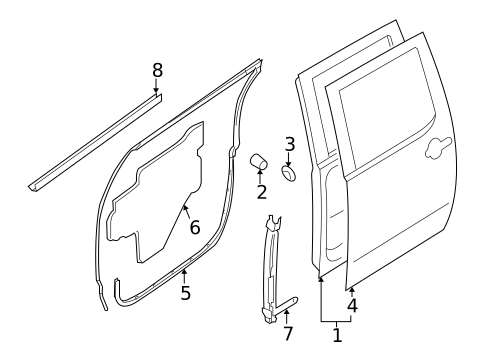 Door & Components for 2011 Nissan Frontier #1