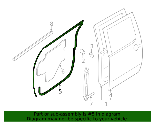20052021 Nissan Frontier Surround WeatherStrip 82831ZS10C Nissan