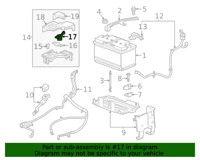20172024 Cadillac XT5 Battery Cable Post Terminal 84710785 GM
