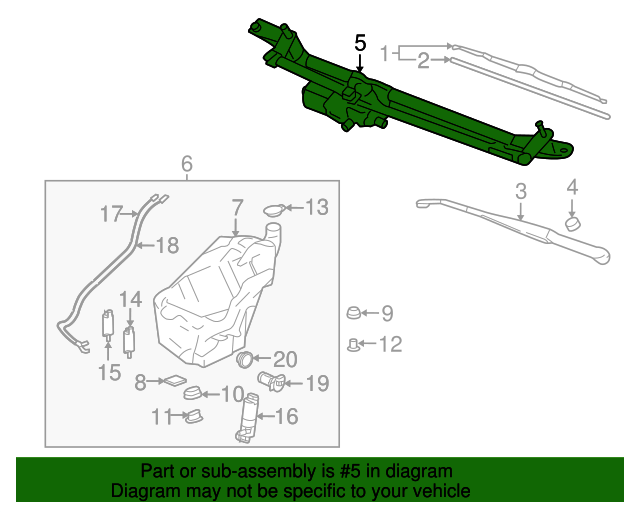 20022009 GM Windshield Wiper System Module 19354908 GM