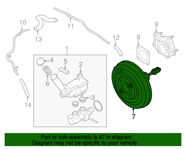 20112017 Nissan Juke Brake Booster D72101KD0A Nissan Parts Plus