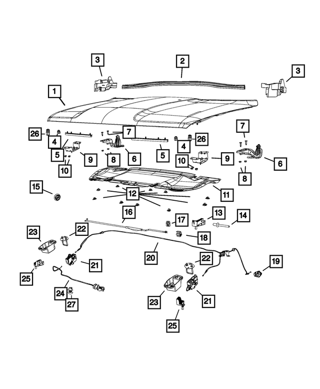 20192023 Jeep Renegade Hood Latch, Right 68478756AA Mopar eStore