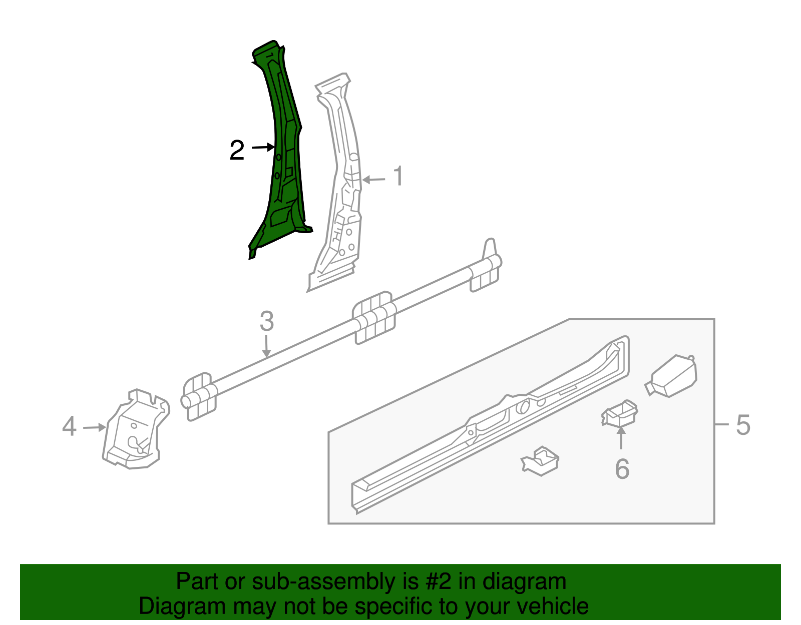 Inner Center Pillar - Volkswagen (7L0-809-444-F)