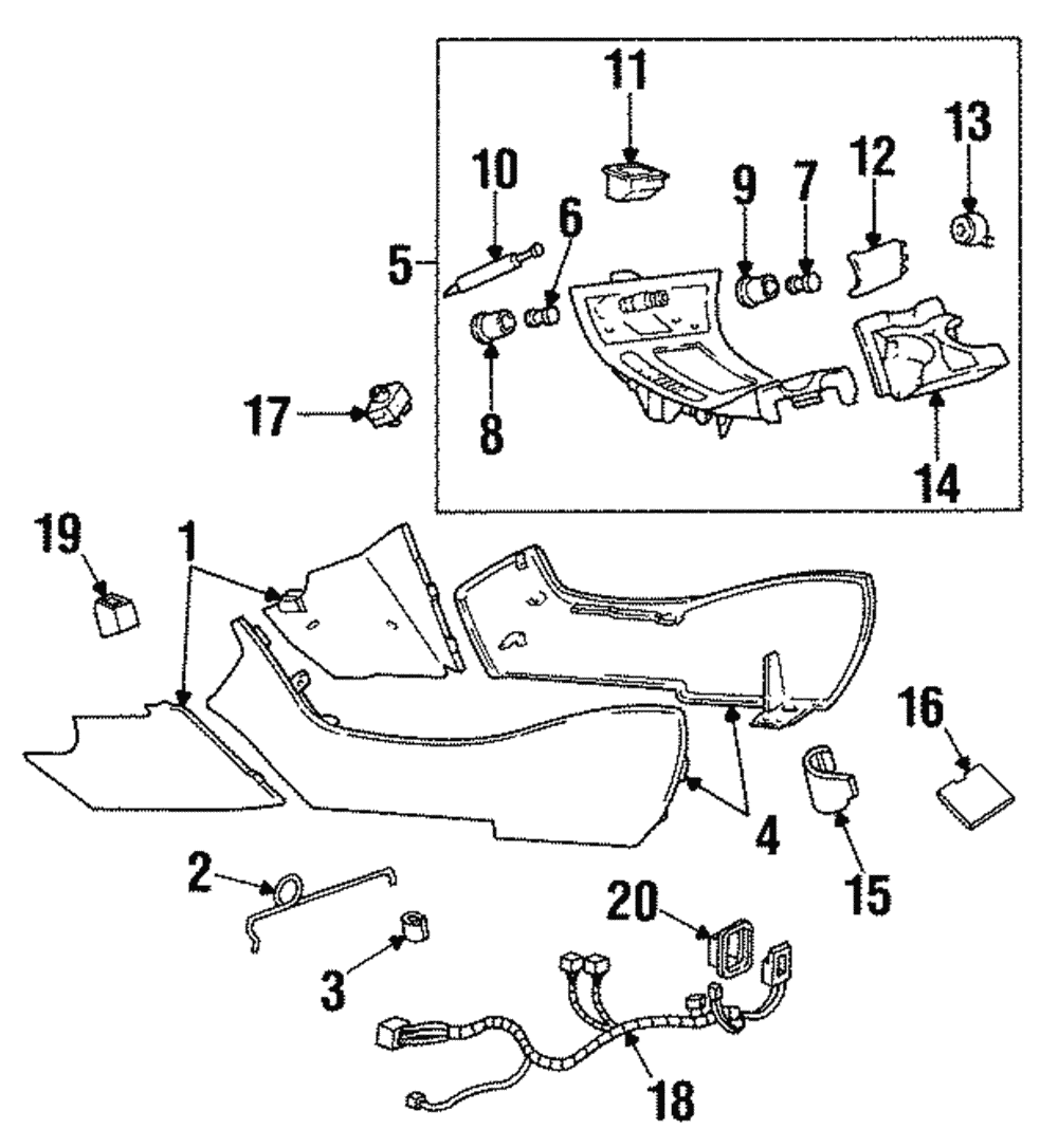 Harness Assembly-F/Floor Console Wrg              * - GM (12163019)