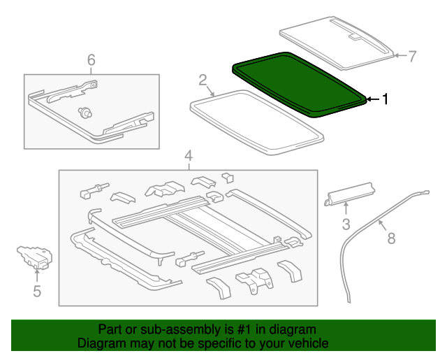 20162018 Lexus Sunroof Glass 6320106120 OEM Parts Online