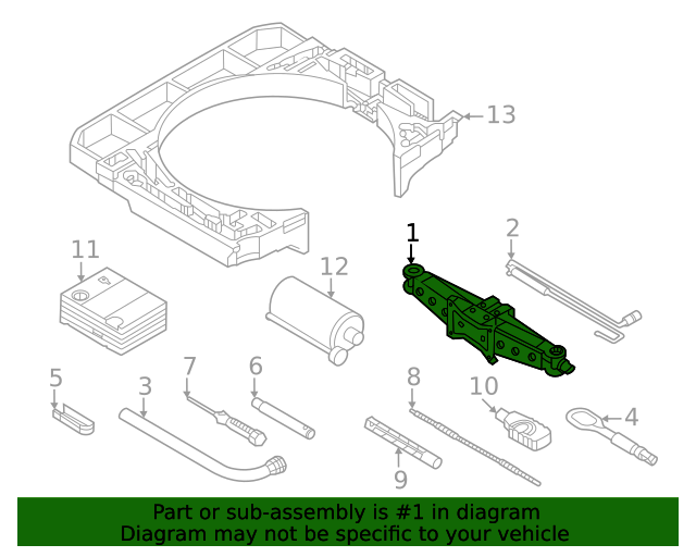 20192020 Audi Q3 Jack 5QF011031C Audi Parts