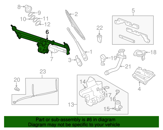 Front Windshield Wiper Linkage For Land Rover LR3 (2005-09), LR4 (2010-16), Range Rover Sport L320 (2006-13)