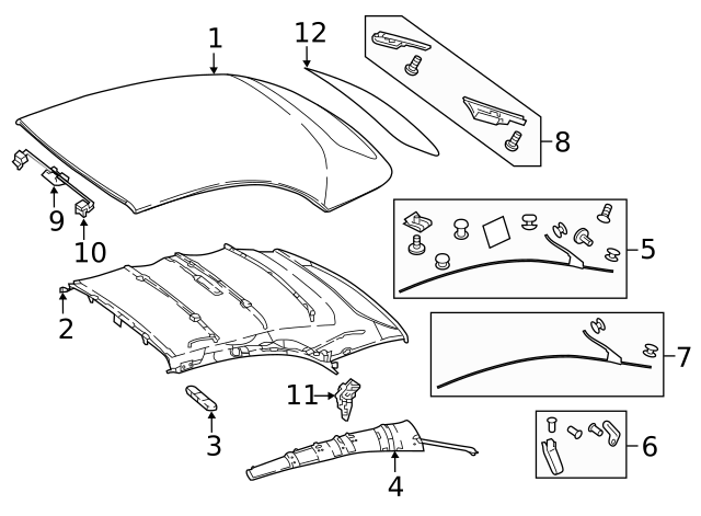 238-770-15-00-64-8U74 - Headliner 2018-2023 Mercedes-Benz 