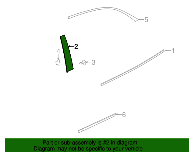 20132016 Chevrolet Rear Driver Side Door Window Frame Front Applique