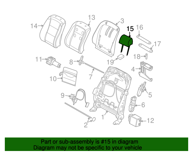 52107238909 - 2008-2010 BMW Headrest (52-10-7-238-909) | BMW of South ...