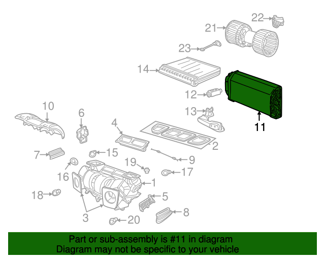 64118385690 20002006 BMW X5 Evaporator Core (64118385690) BMW