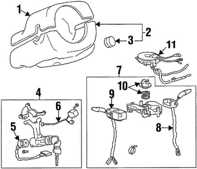 19962001 Hyundai Ignition Switch 9311029000 Hyundai Direct OEM Parts