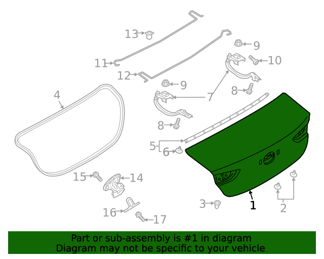 20192020 Mazda 3 Trunk Lid BDY05261X