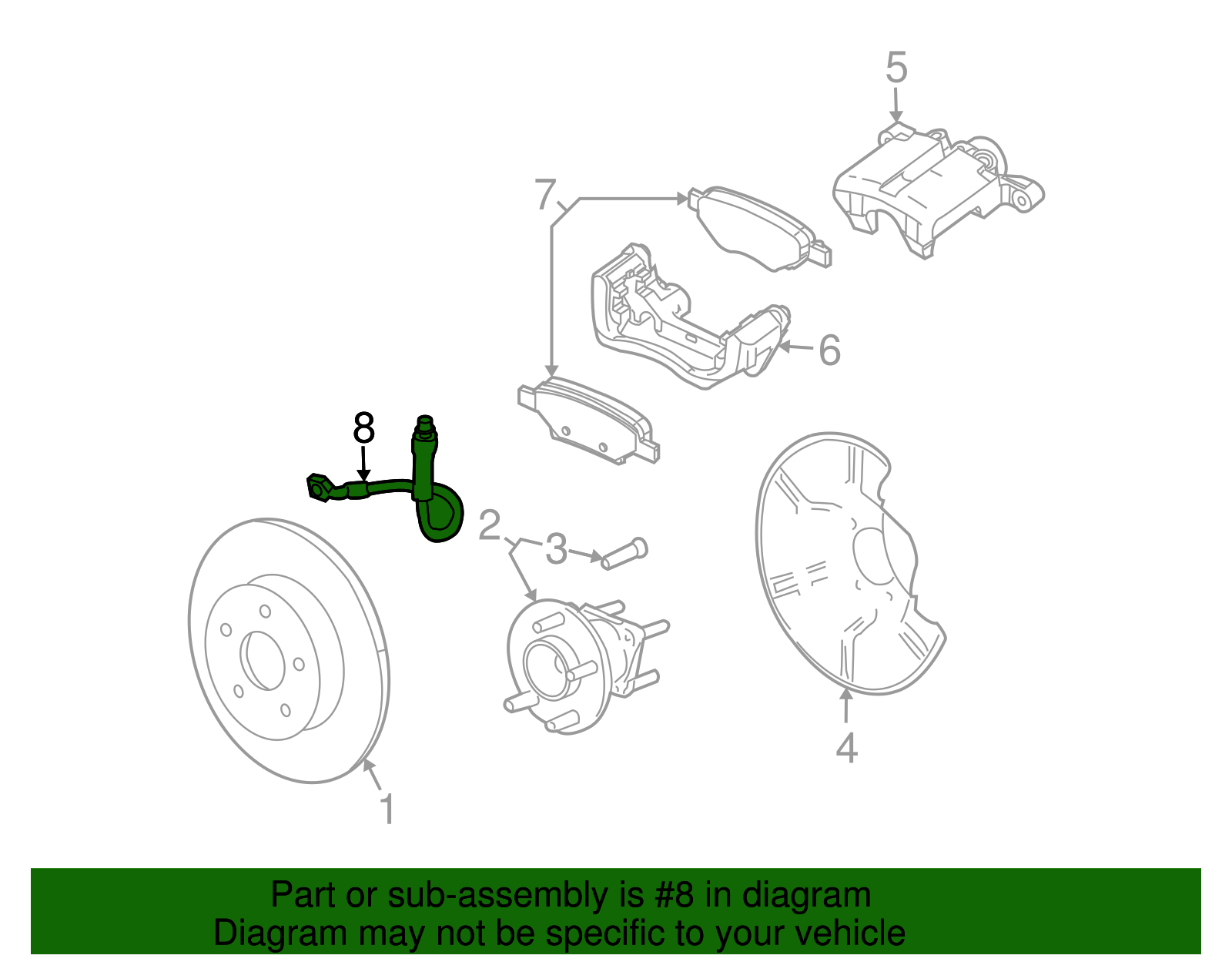 Rear Passenger Side Hydraulic Brake Hose - GM (19366711)