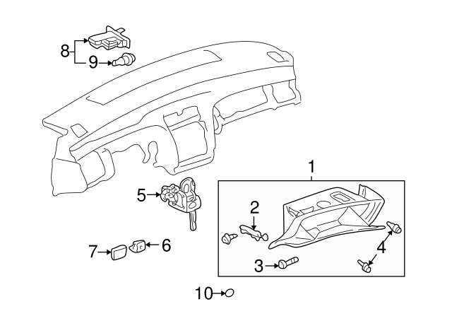 Toyota 55054-AC010 Glove Compartment Door Stopper Sub-Assembly Toyota 55054-AC010 Glove Compartment Door Stopper Sub-Assembly