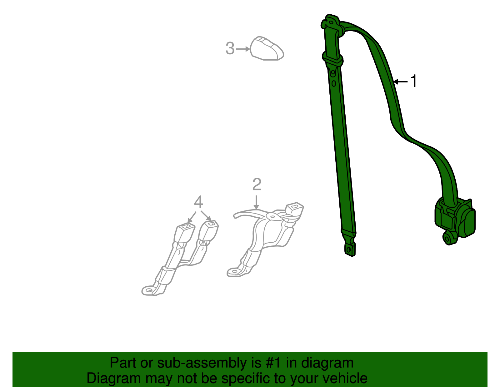 Belt Kit, R/Seat (Retr Side)  *M/D Wheat   *Wheat - GM (89022243)