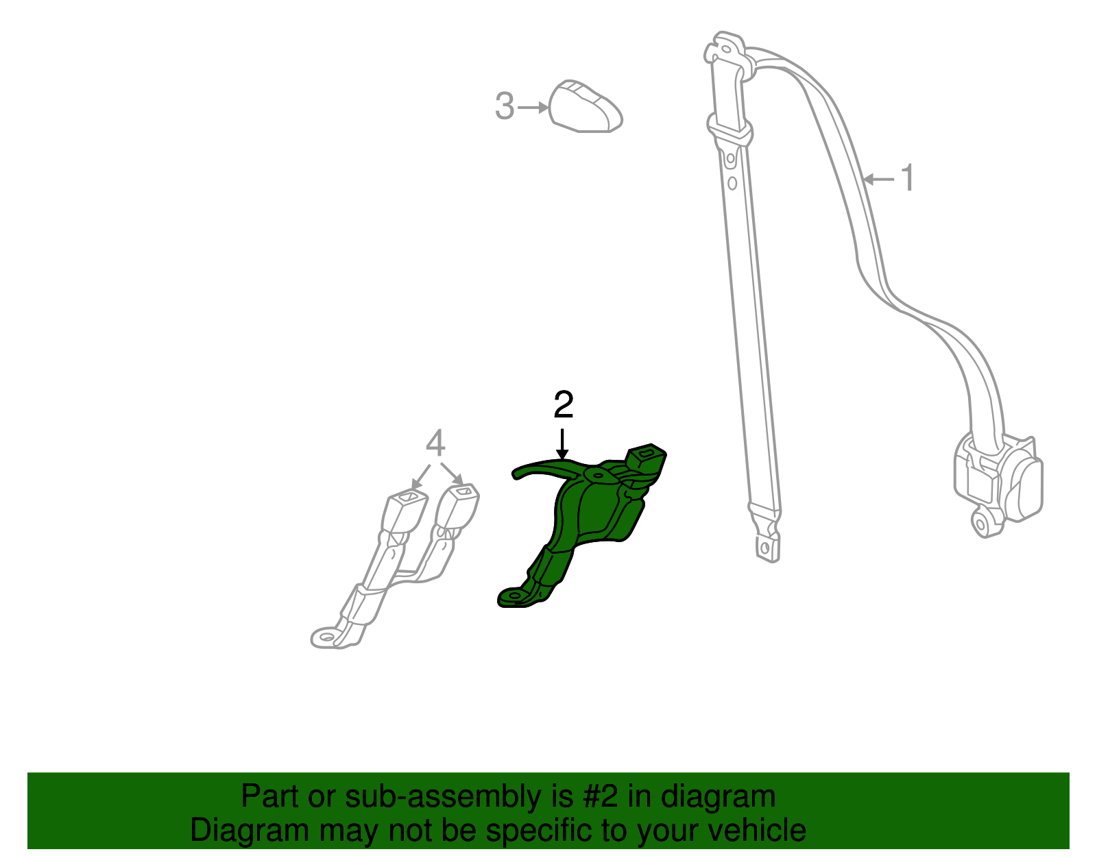 Belt Kit, R/Seat Center (Retr Side)  *M/D Whea*Wheat - GM (89022239)
