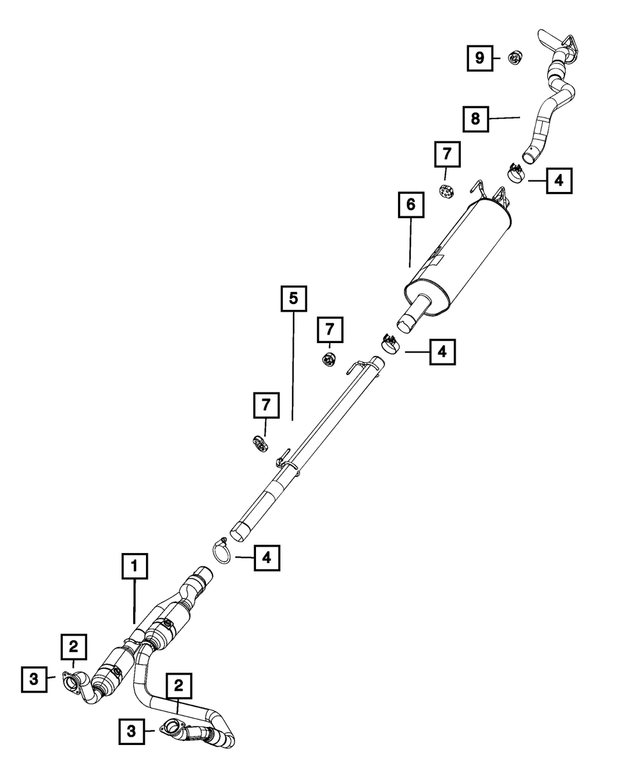 20192024 Ram 3500 Exhaust Resonator And Tailpipe 68310880AA My Mopar