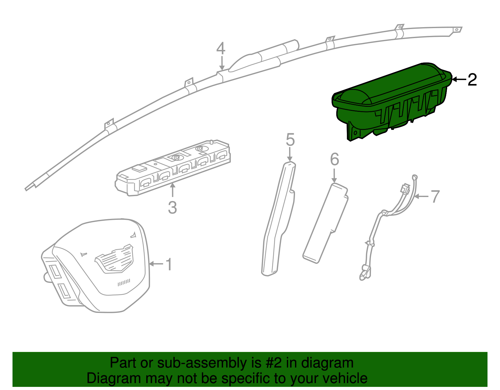 Instrument Panel Airbag - Cadillac (84116423)