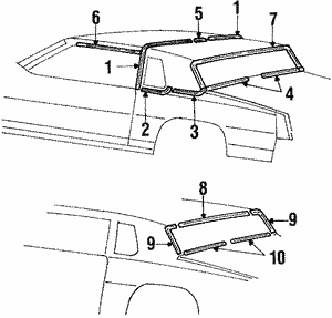 20164423 - Body: Drip Rail for Chevrolet: Monte Carlo | Oldsmobile: Cutlass Calais, Cutlass Salon, Cutlass Supreme | Pontiac: Grand Prix Image