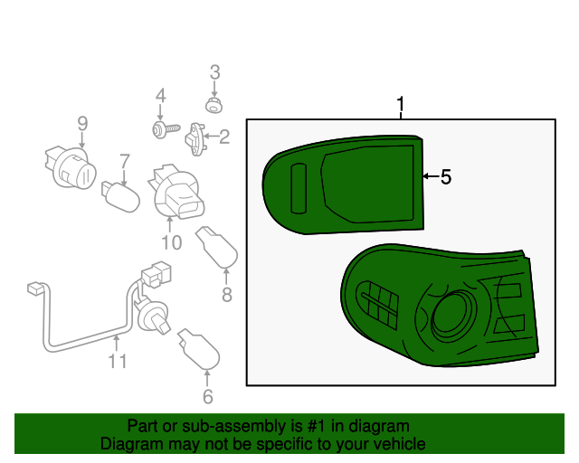 20122014 Toyota FJ Cruiser Tail Lamp, Brake Light Assembly, Toyota FJ