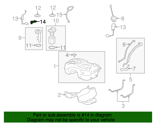20072024 GM Fuel Tank Pressure Sensor 13502903 GM
