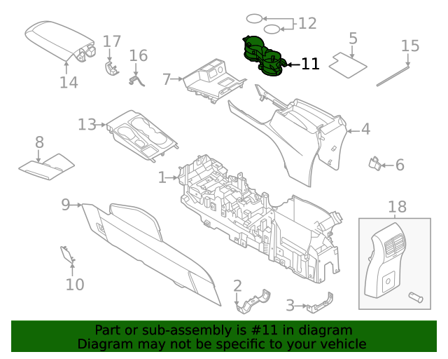 LJ6Z7813562FA Cup Holder 20202021 Ford Escape Lasco Auto Parts
